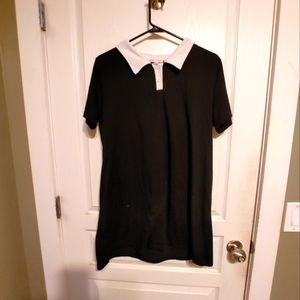 Short black dress with white collar, size L (8/10 US)
